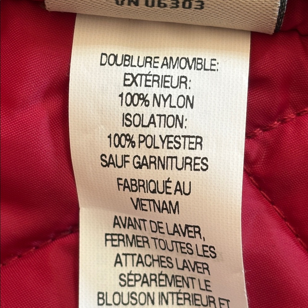 LL Bean Double Breasted Red Trench/w Rain Liner Coat Women’s Size Large Petite - Picture 14 of 14